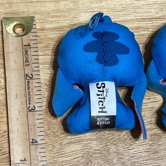 2022 Disney Sittin' Stitch 4" Mini Plush w/ Hanger Stuffed Animal Toy Set of 2 - Picture 6 of 6